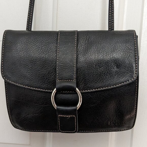 FOSSIL Women6's Crossbody Bag Purse Black